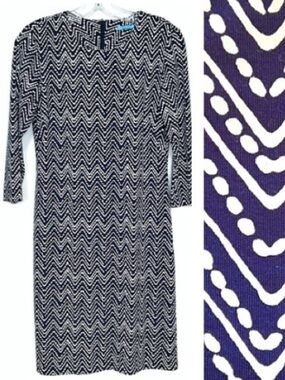 J.McLaughlin Catalina Cloth Chevron Dress Navy White XS